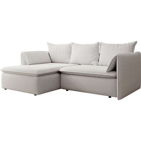 Divano letto in Tessuto testurizzato Beige - Angolo a sinistra - TEODORA (1/4)