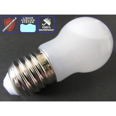 Lampada Led Sfera E27 8W=85W Antiurto Raffreddamento A Liquido Bianco Caldo 3000K Impermeabile
