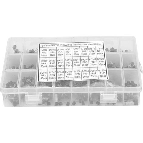 840 pièces Assortiment de Transistors NPN PNP 2N2222A BC558 pour Projets DIY
