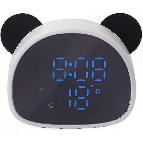 Réveil LED Panda Adorable, Horloge Numérique de Bureau pour Chambre à Coucher (Noir) (1/5)