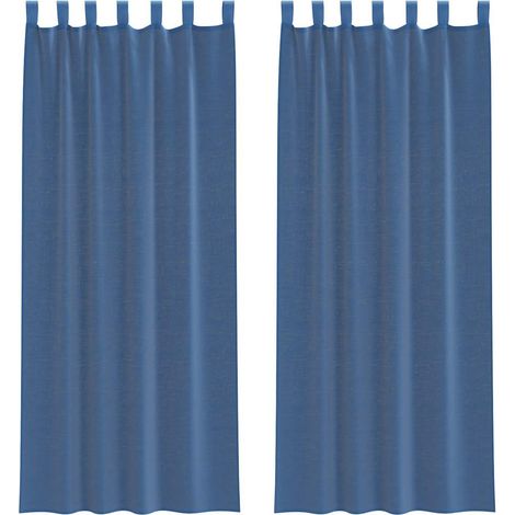Maison Exclusive - Voile Vorhänge mit Schlaufen 2 Stk. Königsblau
