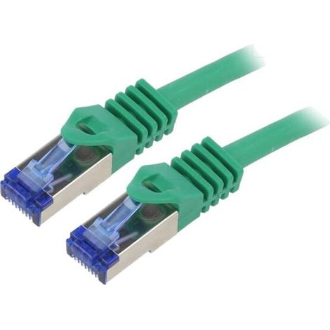 Cable reseau RJ45 male S-FTP Cat 6a vert- 1m