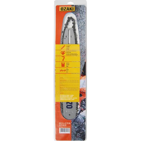 Guide de tronçonneuse 35 cm – Chaîne 3/8 low pro .050 (1.3 mm) – 52 entraîneurs E52 – Compatible avec plusieurs marques (1/3)