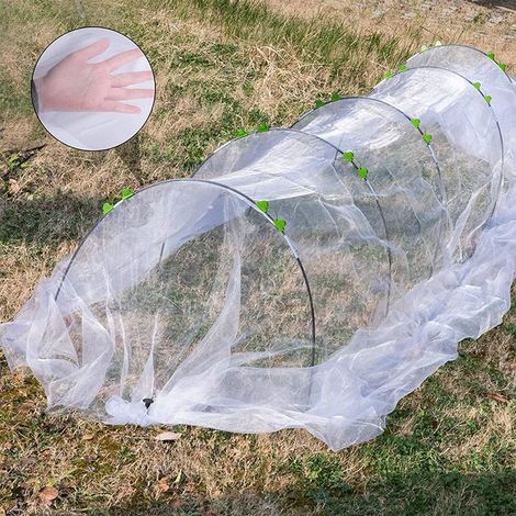 Kit de túnel para invernadero con arcos de fibra de vidrio y polietileno [invernadero DIY, protección de jardín] para bancales elevados y cubierta de protección climática 2,5 x 10 m – 30 arcos + 20 co (1/5)