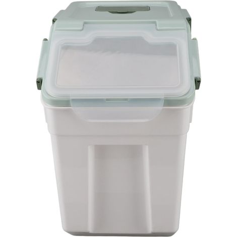 Luftdichter Reisbehälter, dickwandiger Aufbewahrungsbehälter mit leicht zu öffnendem Deckel für Küchengetreide, Mehl, Snacks, mintgrün, 15 kg / 33,1 lb (1/5)