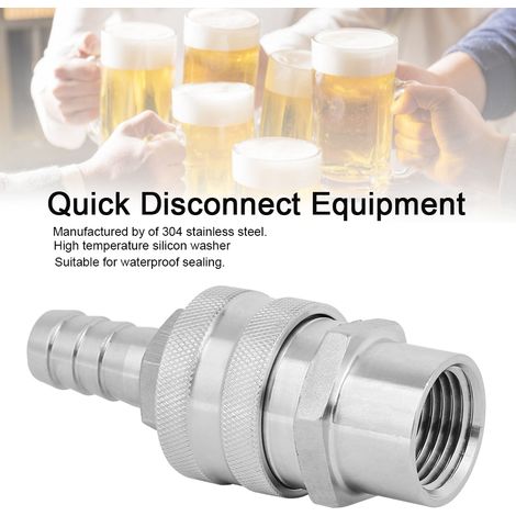 Pompe à bière pour brassage amateur, en acier inoxydable, raccord rapide, filetage interne 1/2" NPT + embouts cannelés 1/2" (1/5)