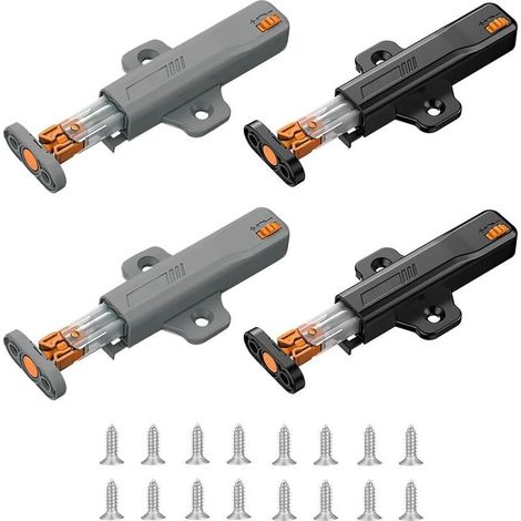 Lot de 4 Loquets Push to Open, ouvre porte d'armoire Heavy Duty 25N Push to Open Serrure de cabine avec mécanisme à ressort Pour Armoires Meubles (1/5)