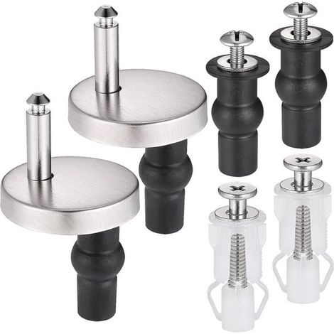 Soportes para asiento inodoro, 2 piezas, bisagras universales liberación rápida asientos inodoro, juego montaje acero inoxidable asiento inodoro (1/5)