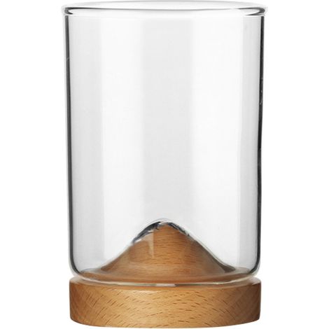 Verre à whisky créatif haut de gamme style japonais, verre à vin à fond en bois, style montagne. (1/5)