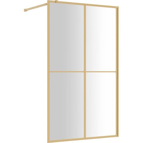 Maison Exclusive - Parete per Doccia Walk-in Vetro Trasparente ESG 118x195 cm Oro