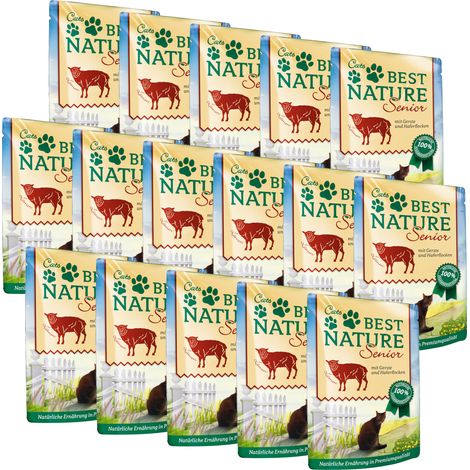 Best Nature Senior Lamm + Gerste, Nassfutter für ältere Katzen - 16x 85g