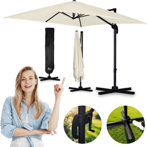 Faltbarer Gartenschirm, 8-teilig, 420 cm, mit Schutzhülle, Plonos PL-883