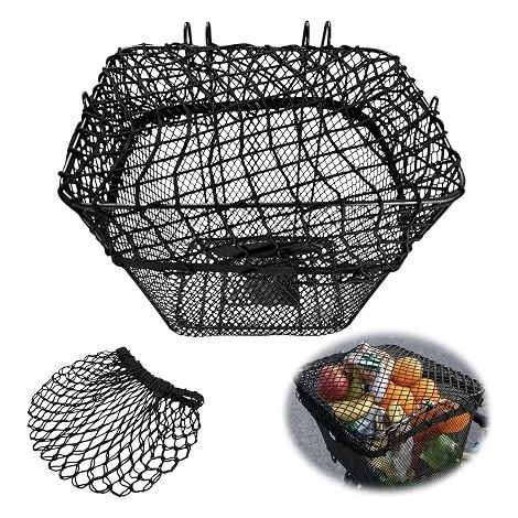 Filet Porte-Bagages Vélo Moto, Filet Élastique, Panier Universel (1/5)