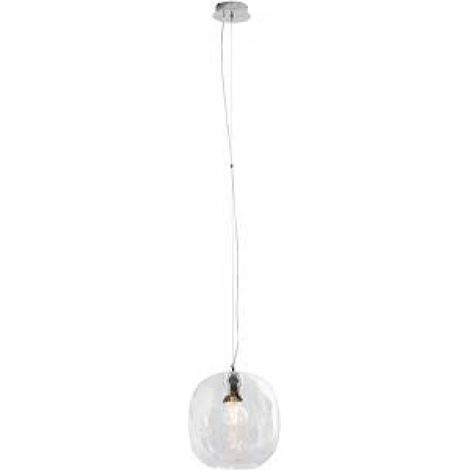 OBAN Sospensione in Vetro Soffiato Cristallo E27 IP20 - Lampada di Design con Diffusore Artigianale - Struttura Elegante per Interni