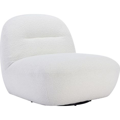 Poltrona girevole in Tessuto bouclette Bianco - POZETI