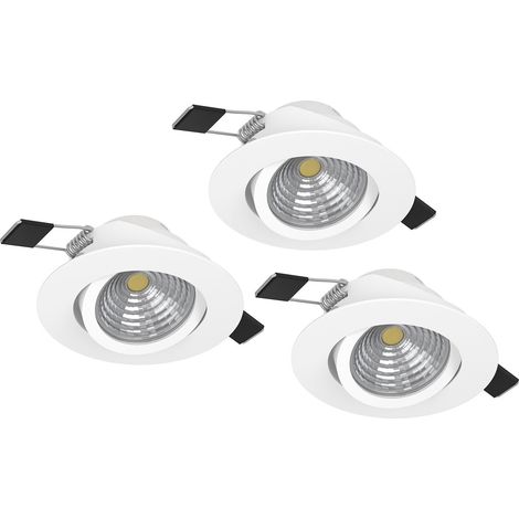 Faretto Ad Incasso Moderno Saliceto In Alluminio Bianco 3 Luci Led 6W 2700K