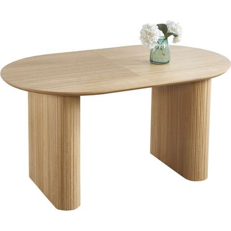 Mesa extensible Md-Oval acabado pietra oak, 75cm(alto ) 150/190/230cm(ancho) 90cm(largo)