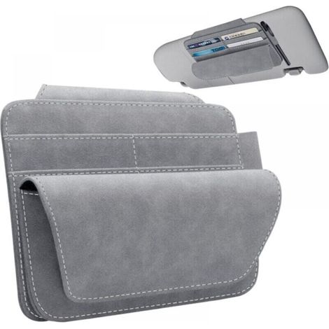 Car Sun Visor Card Holder, Sun Visor Storage Clip, Sun Visor Organizer, Car/RV Sunglasses Holder, Removable & Waterproof Divider System (1/5)