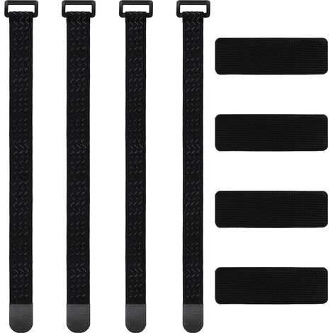 Sangles élastiques, 4 pièces avec fermetures Velcro, Velcro élastique avec boucle, attaches de câble antidérapantes pour l'organisation, câble d'extension, chambres à air de vélo, 2 tailles (1/5)