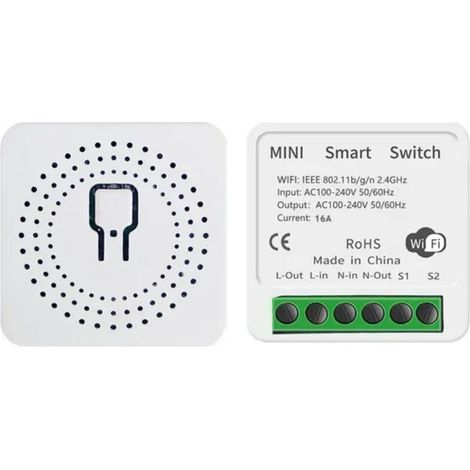 Module de commutateur Wi-Fi intelligent Tuya, bote sombre, double contrle, zéro fil sous tension, application, synchronisation vocale, télécommande, interrupteur, lumière (1/4)