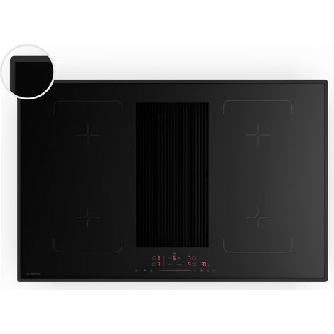 Klarstein Velaire - Piano cottura a induzione flessibile con cappa integrata, elegante, minimalista, potente, 8400 W, 80 cm