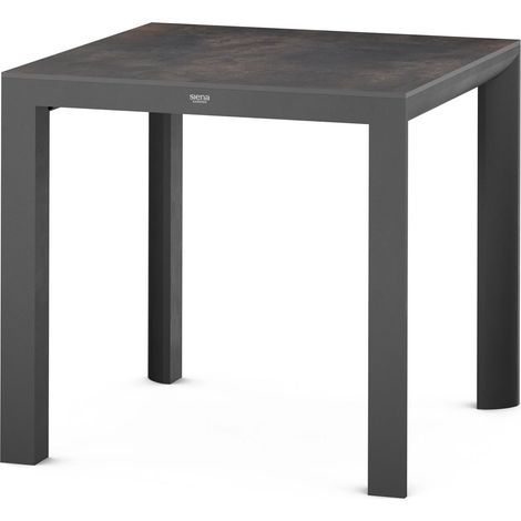 Siena Garden Silva Dining Tisch – 80 x 80 cm, Aluminium (matt anthrazit) & HPL Titan (1/5)