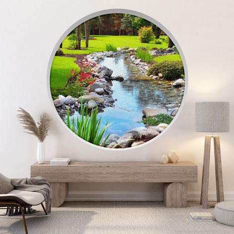 Stickers Trompe l'oeil Arche ronde - Jardin - Diamètre 30 cm (1/4)