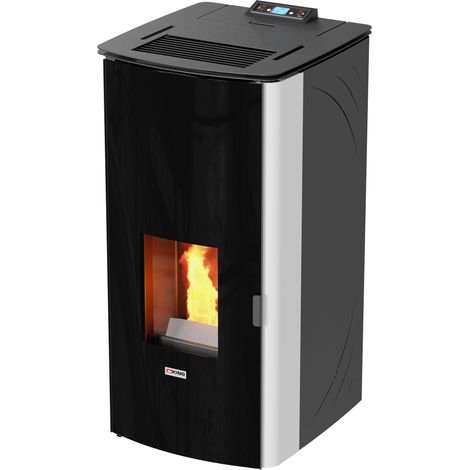 Termostufa a Pellet Ventilata King 17DD Idro 17kW 420m3 Bianco - 500203 (1/4)