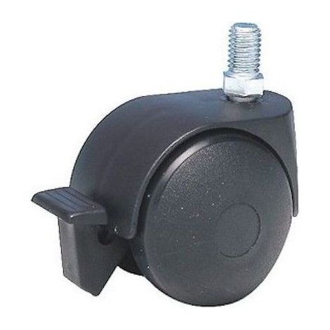 2Gt Roues Et Roulettes – Roulette jumelée pivotante à frein Ø 50 mm – Charge maximale 40 kg – Fixation tige filetée M8 – Pour sols en grès et béton - M8x15 (1/2)