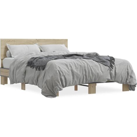 Maison Exclusive - Cadre de lit sans matelas chêne sonoma 140x190 cm (1/5)