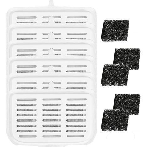Lot de 11 filtres pour Petkit Max3 Pet Water Fountain, Le Charbon Actif Haute densité Peut filtrer Les odeurs et Les impuretés dans l'eau (6 filtres + 5 éponges) (1/5)