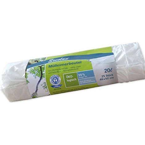 1x25 Secolan Mülleimerbeutel 20 l extra stark blanco (1/4)