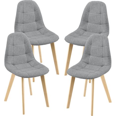 Juego de 4 sillas de comedor 86 x 53 x 47 cm gris claro 030006770