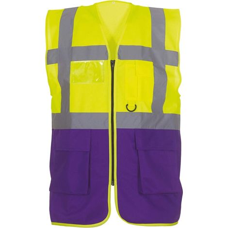 Gilet multifunzione Yoko ad alta visibilità Giallo / Viola XL