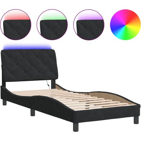 Maison Exclusive - Giroletto con LED senza Materasso Nero 80x200 cm in Velluto
