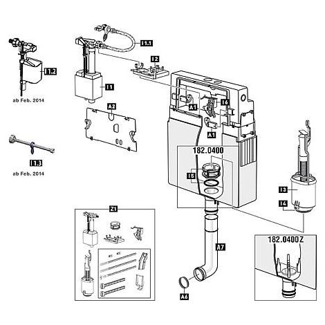 Kit mecanisme WC Schwab pour modele 182.0400