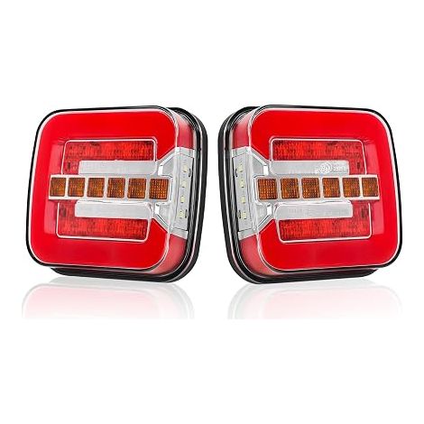 Feux Arrière LED pour Remorque 12/24V, Feu de Position/Frein, Clignotant, Éclairage de Plaque d'Immatriculation Camping-Car, Caravane, Tracteur, Camion, Fourgon (1/5)