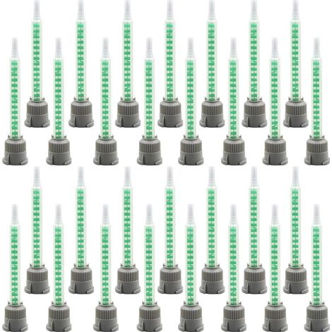 Lot de 30 buses de mélange statiques - Buse de mélange pour colle 2K - 1:1 - Tube mélangeur - Embouts de mélangeur - Colle plastique - Mélangeur statique pour colle plastique - Colle à deux (1/5)