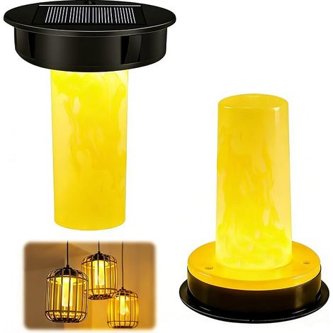 Set di 2 luci solari di ricambio - 8,5 cm - Luci solari da giardino - Luci solari per esterni e giardino - Copertura di ricambio - Pannello solare da appendere per luci solari (1/5)