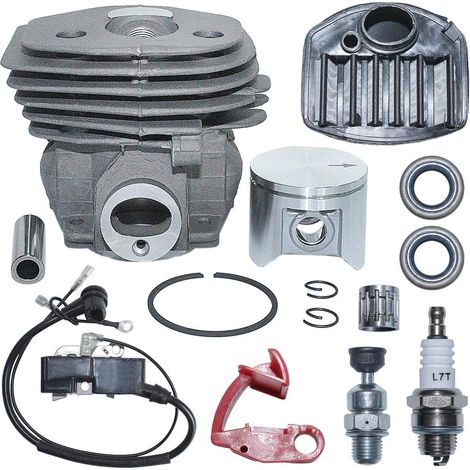 Kit de piston de cylindre, bobine d'allumage 47 mm compatible tronçonneuse Husqvarna 359 357 357XP, remplace 537 15 73-02 (1/5)
