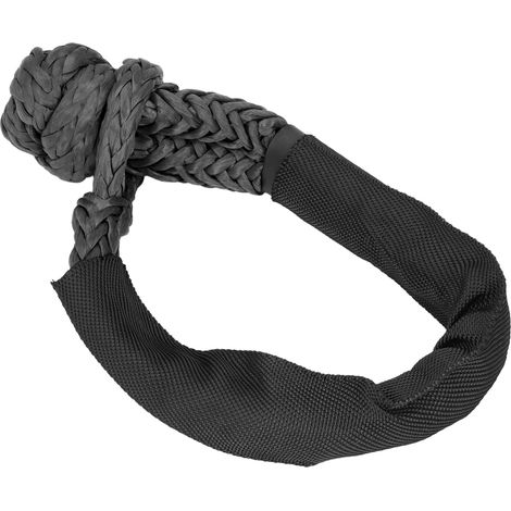 Manille souple synthétique, résistance à la rupture de 33 069 lb, adaptée aux cordes de sauvetage tout-terrain pour VTT, VUS et camions, noire. (1/5)