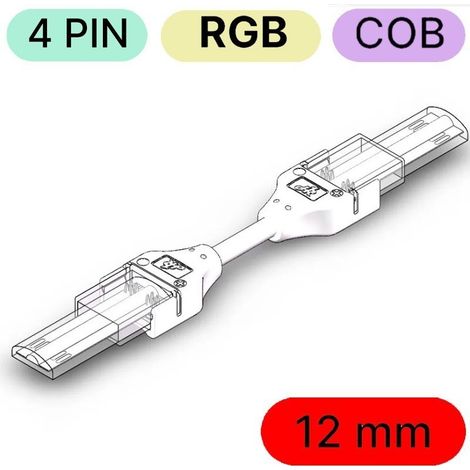 Connettore Impermeabile per LED RGB COB a 4 Pin da Striscia a Striscia 12mm