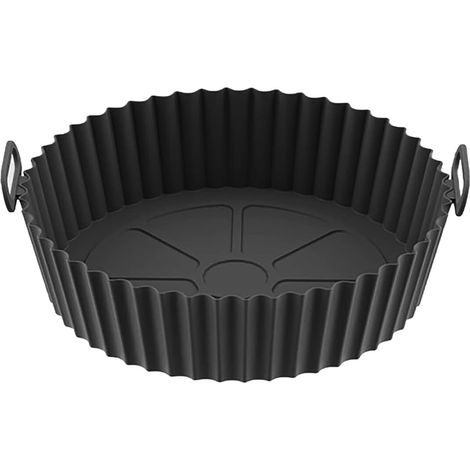 Paquete de 2 revestimientos de silicona reutilizables para freidora de aire - Bandeja de repuesto para freidora de aire - Bandeja de silicona para microondas - RAPANDA