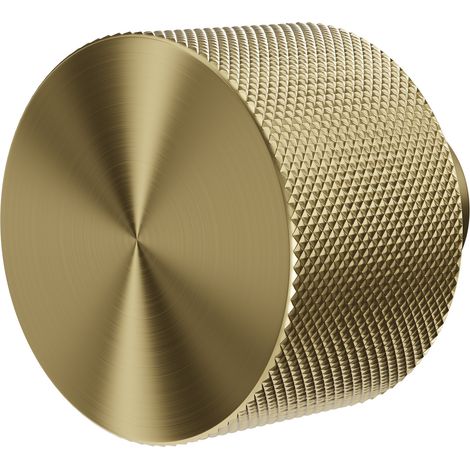 Cedar Brushed Brass 30mm Knurled Knob Furniture Handle (1/5)