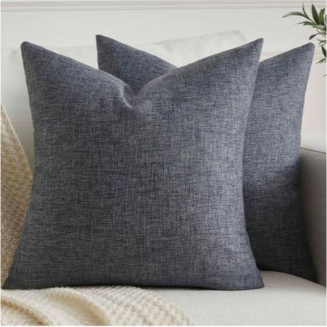 2 decorative cushion covers 45x45 cm, sofa covers, set for living room or bedroom, gray. (1/5)