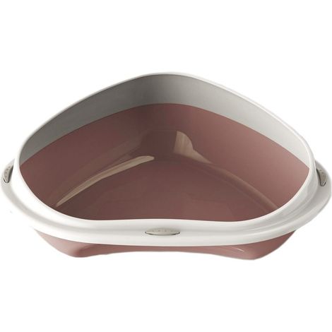 105355 Bac à litière d'angle pour chats SHUTTLE ANGOLARE 49cm plusieurs couleurs  Couleur: Rose