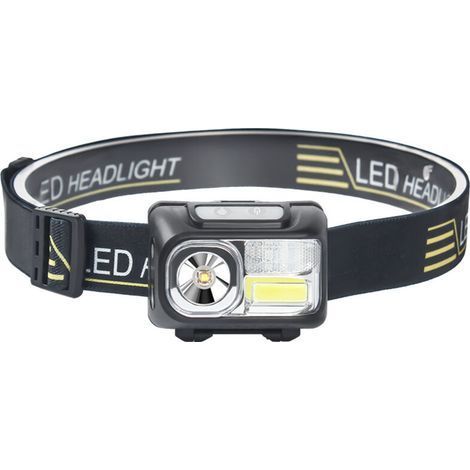Lampada frontale a LED ricaricabile, potente torcia frontale impermeabile con 9 modalità di illuminazione regolabili. (1/5)