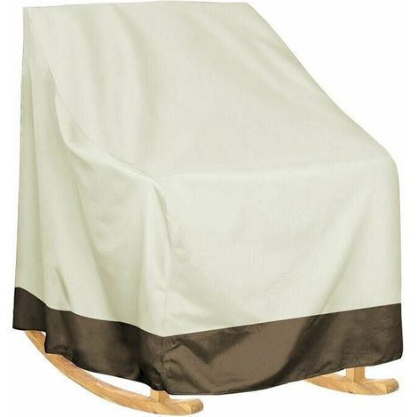 UlisemFurniture Hocker-Abdeckung, wasserdichte Abdeckung für einen einzelnen Schaukelstuhl im Garten, schmutzabweisend und ascheabweisend, einteilige Gartenmöbel-Hocker-Abdeckung (1/4)