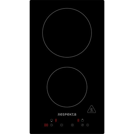 respekta Plaque de cuisson autarcique vitrocéramique encastrable Touch 2 plaques sans cadre