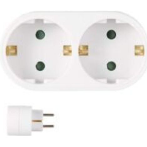 Mehrfachsteckdose, europäischer Stecker mit Erdung, Spannungswandler, Schaltersteckdose, weiß, 500 V, 16 A – Crezuo